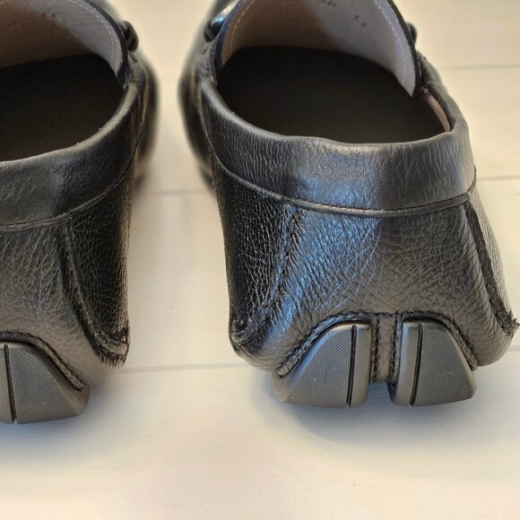Ferragamo Black Leather Driver with Gancini Ornament Size 10 EE (10.5 to 11US) - Picture 8 of 16